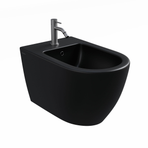 BIDET SOSPESO 1F ROUND NERO OPACO FISSAGGIO DAL BASSO