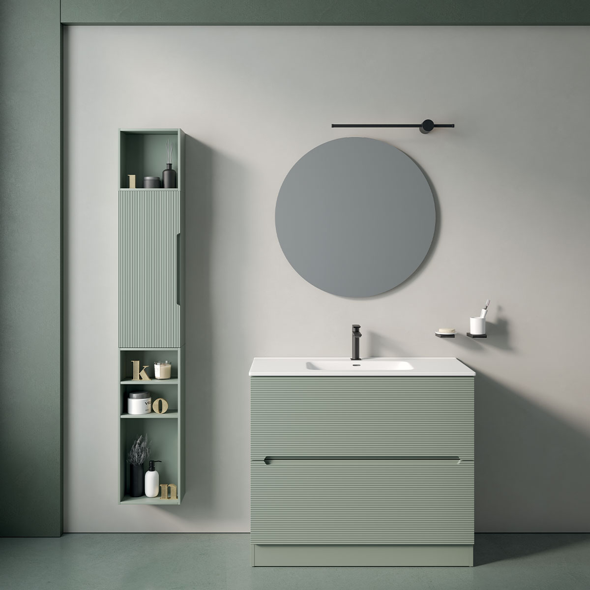 COMPOSIZIONE N. 1 - 100 MOBILE IKON A TERRA 100 Verde opaco