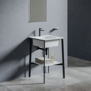 LAVABO cer 54x52+Struttur nero PLUS H025