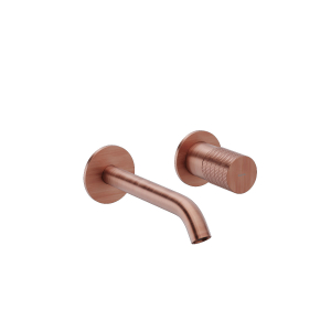 MISCELATORE LAVABO EMPYRE INCASSO 2 PIASTRE RAME SPAZZOLATO